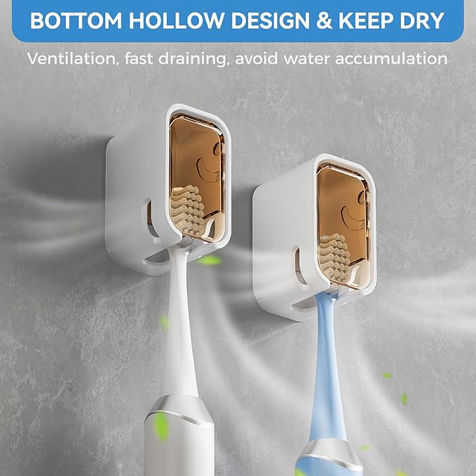 Toothbrush Holders for Bathroom【Innovation Single Slot Design】 2PCS Toothbrush - Image 4