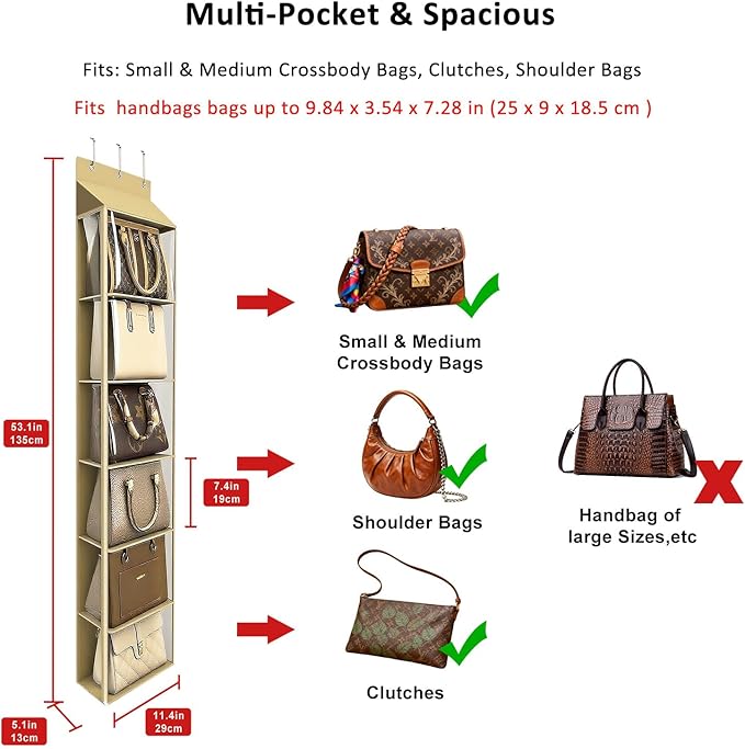 Lirex Over The Door Purse Organizer & Purse Shelf - Image 2