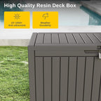 EAST OAK 60 Gallon Deck Box, Outdoor Storage Box with Padlock for Patio Furniture, Patio Cushions, Gardening Tools, Pool Supplies, Waterproof and UV Resistant Resin, Grey - Image 3