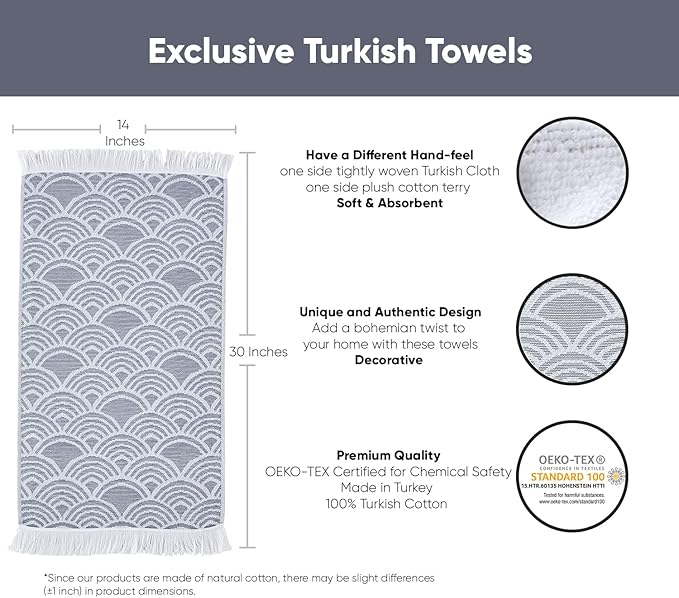 sea me at home Hand Towels for Bathroom, Cotton Kitchen Hand Towels, 100% - Image 3