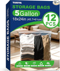 12 PACK 5 Gallon Large Zipper Bags by Unknown