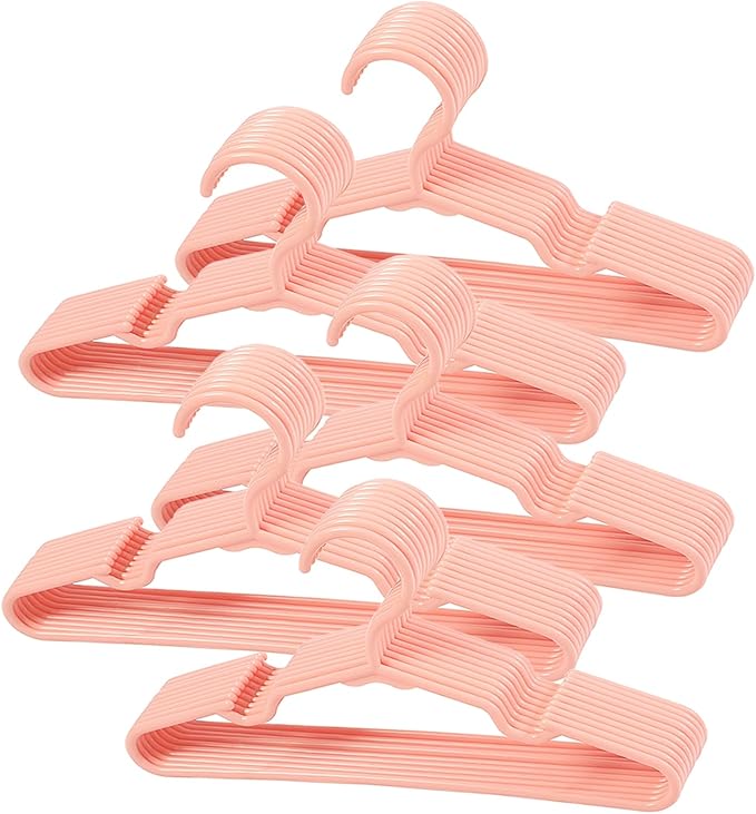50 pcs Pink Baby Nursery Closet Hangers, Non-Slip Laundry Infant Pant Hanger by VIIBASE
