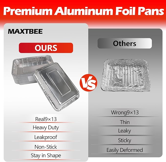 Aluminum Pans Foil Pans, 30 Pack 9x13 Disposable Aluminum Trays Half Size Heavy - Image 5