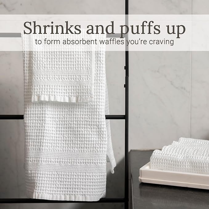 GILDEN TREE Waffle Towels for Bathroom, 100% Cotton Quick Dry Towel, Waffle - Image 3