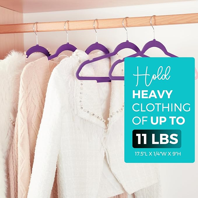 HOUSE DAY Premium Velvet Hangers 50 Pack, Non-Slip Flocked Felt Hangers - Image 5
