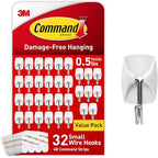 Command Small Wire Toggle Hooks, and 48 Strips, Damage Free Hanging Wall Hooks by Command