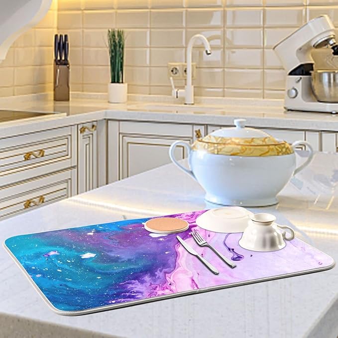 Super Absorbent Dish Drying Mat, Microfiber Fast-Drying Dish Mat, Kitchen Dish - Image 6