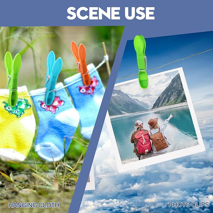 48 Packs Colorful Plastic Clothespins Hangers Clips Clothes Pins Heavy Duty - Image 4