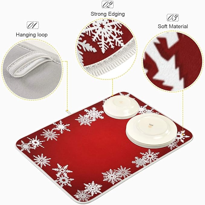Super Absorbent Dish Drying Mat, Microfiber Fast-Drying Dish Mat, Kitchen Dish - Image 4