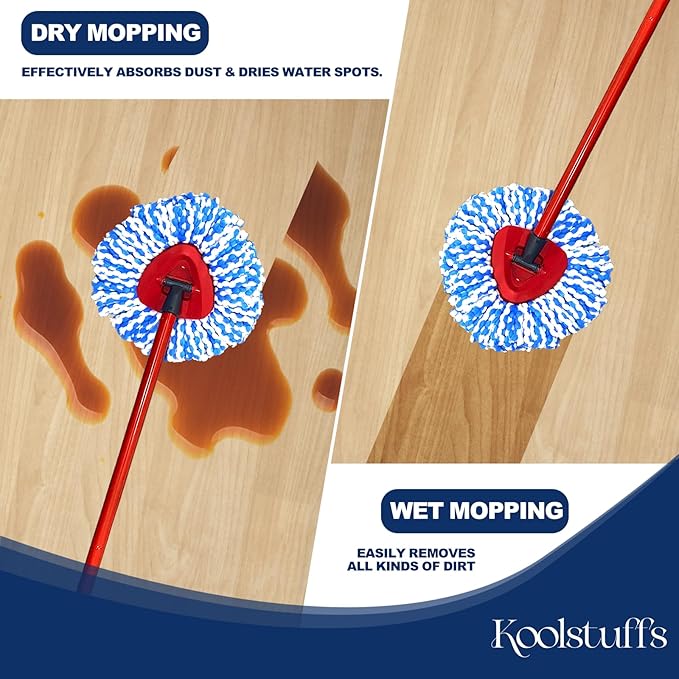 Spin Mop Replacement Head, 3 Pack Mop Replacement Head, Easy Cleaning, - Image 5