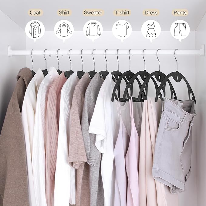 IEOKE Velvet Hangers 30 Pack: Felt Clothes Hangers Heavy Duty Shirt Sweater - Image 8