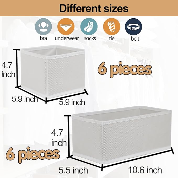 Drawer Organizer Clothes, Foldable Fabric Dresser Organizer Closet Organizers - Image 2