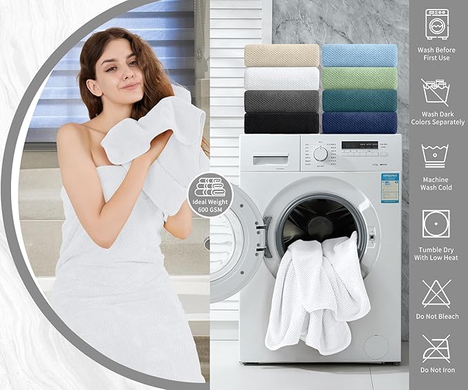 Extra Large Bath Towel Set of 4, Oversized Bath Sheet Super Soft Highly - Image 5