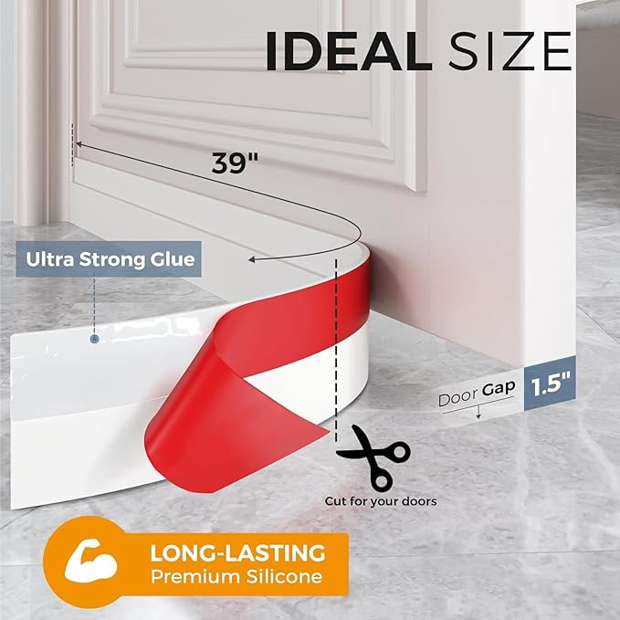 GroTheory 6 Pack Door Draft Stopper, Under Door Sweep - Image 4