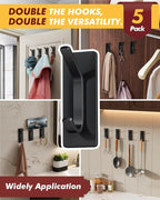 Auxmir Self Adhesive Hooks for Hanging 15lb, Stainless Steel Wall Hooks for - Image 5