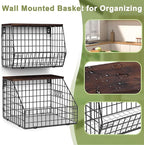 Fruit and Vegetable storage, 2 Set Wall Mounted Wire Baskets, Fruit Basket - Image 2