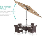 Best Choice Products 10ft Solar Polyester LED Lighted Patio Umbrella w/Tilt Adjustment and UV-Resistant Fabric - Image 2