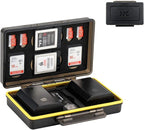 JJC Camera Battery Memory Card Case, SD Micro SD TF MSD XQD Card and Battery by JJC