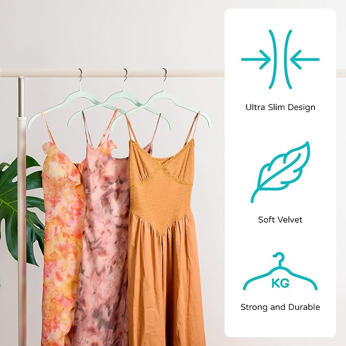 Velvet Hangers 50 Pack – Slim Non-Slip Flocked Hangers - Image 3