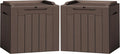 Flamaker 2 Pack Deck Box 31 Gallon Waterproof Resin Storage Box with Lid Indoor Outdoor Delivery Box Storage Bin for Patio Cushions (Deep Brown) by Flamaker