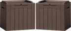Flamaker 2 Pack Deck Box 31 Gallon Waterproof Resin Storage Box with Lid Indoor Outdoor Delivery Box Storage Bin for Patio Cushions (Deep Brown) by Flamaker