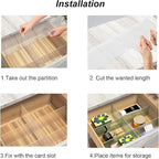 Onerbuy 8pcs Adjustable Grid Drawer Dividers DIY Plastic Closet Separator Tidy - Image 3