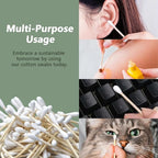 500 Count-Bamboo Double-Tipped Cotton Swabs, Organic & Biodegradable Ear Buds - Image 4