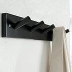 SKOLOO Wooden Wall Mounted Coat Rack, 5 Pegs Bamboo Wall Hook - Image 2