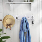 Coat Rack Wall Mounted White, Heavy Duty Zinc Alloy Wall Hook Rack - Image 8