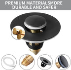 Fransiton 2 Pack Bathroom Sink Stopper, 1.1-1.77 Inch Basin Pop Up Black Sink - Image 4