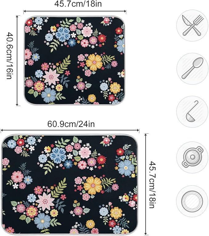 Absorbent Dish Drying Mat for Kitchen Counter - Image 3