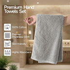 REDKISS 2-Pack Luxury Hand Towels, 16x32 Inch 450 GSM 100% Cotton, Super Soft - Image 2