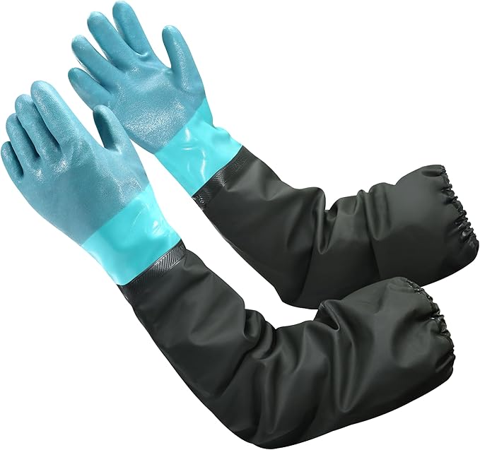 27" Full Arm Pond Gloves, Long Heavy Duty Gloves by Nobgum