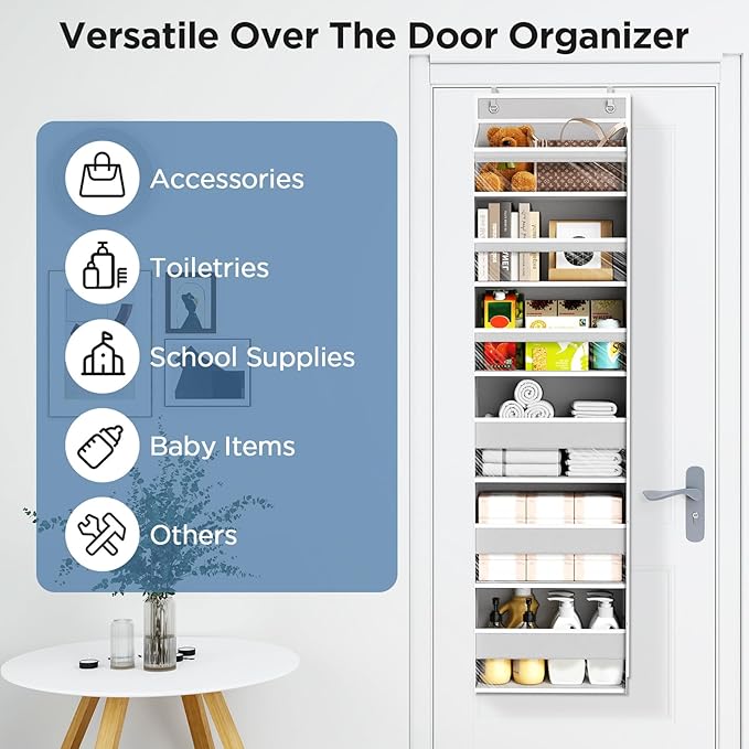 Over The Door Organizer, 6 Shelf Door Hanging Organizers - Image 9