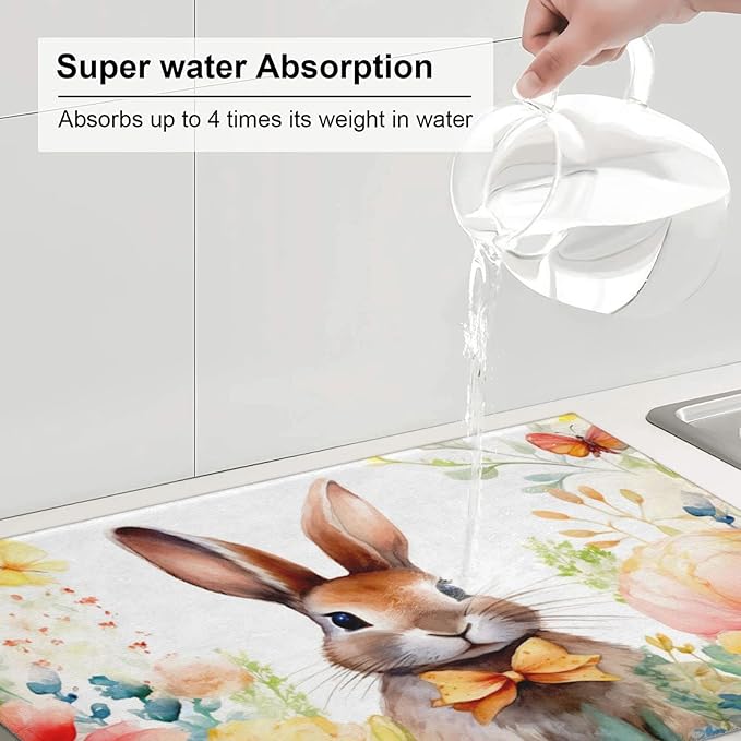 Large Dish Drying Mats For Kitchen Counter Microfiber Kitchen Drying Mat XL - Image 5