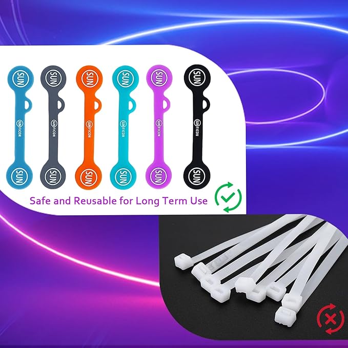 SUNFICON 18 Pack Magnetic Cable Clips Cable Organizers Earbuds Cords Winder - Image 4