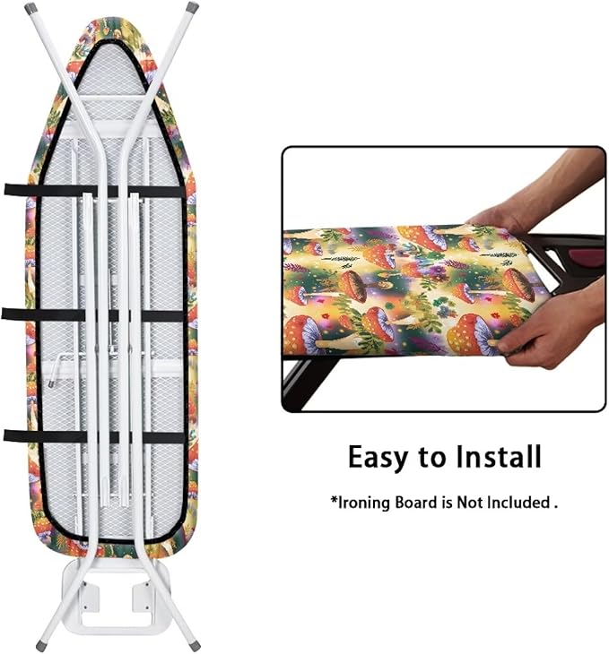 Spot Mushroom Ironing Board Cover, Trippy Forest Mushrooms Protective Sleeve - Image 4