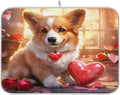 Dish Drying Mat Kitchen Counter Absorbent Valentine Corgi Coffee Sink Mat Dish by Unknown