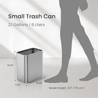 Cesun Small Bathroom Trash Can 2.1 Gallon Wastebasket, Modern Metal Garbage Can - Image 8