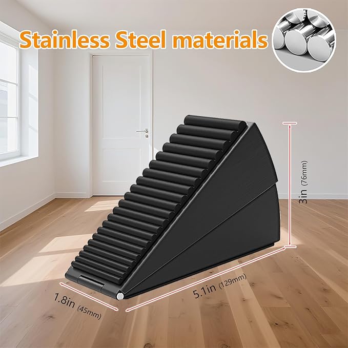 Heavy Duty Door Stopper, 3 Inch High Large Adjustable Spring Door Stop - Image 3