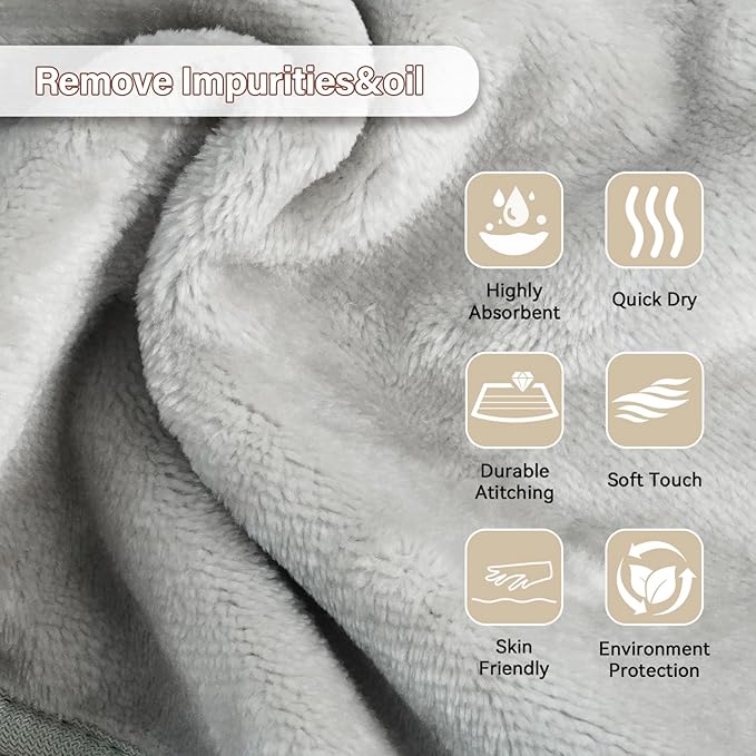 Nugilla Makeup Remover Cloths, 8 Packs Makeup Remover Towels Reusable Face Wash - Image 3