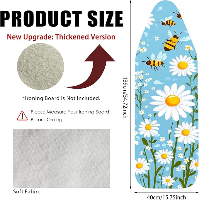 Nuxovilar Ironing Board Cover Needle Cotton 15x54 Inches | Ironing Board Cover - Image 3