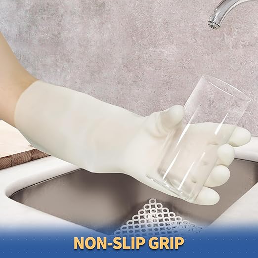 BOOMJOY Nitrile Cleaning Gloves, Long Cuff Dishwashing Gloves Heavy Duty - Image 4