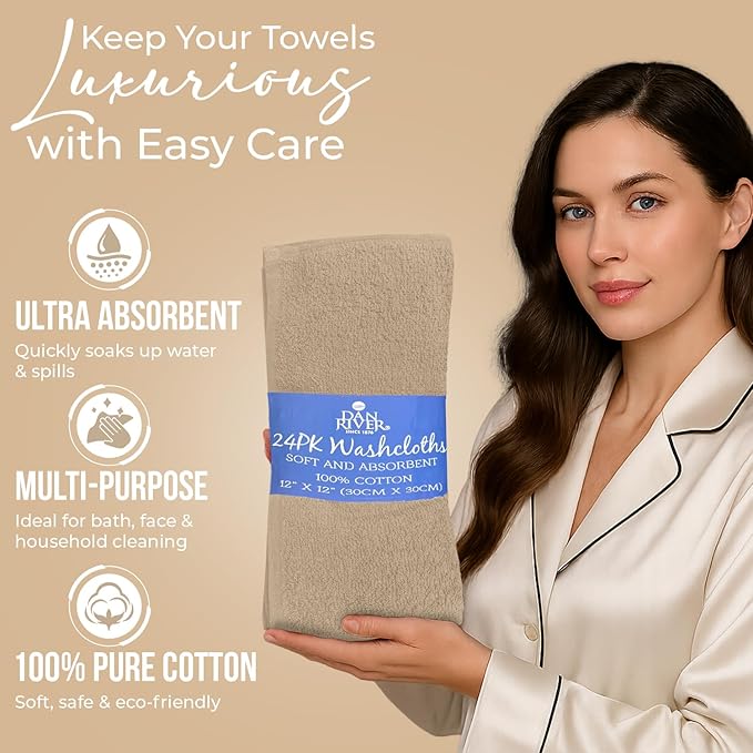 DAN RIVER 24 Pack Wash Cloths for Showering - Image 4
