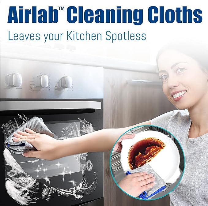 Airlab Streak Free Miracle Cleaning Cloth Easy Clean Pack of 8-12" x 16" - Image 6