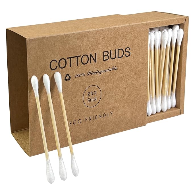 200 Ct Bamboo Cotton Swabs by Garrelett