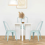 FDW | Set of 4 Metal Dining Chairs | Blue | Stackable Tolix Side Chairs with Backrest | Scratch-Resistant | Non-Slip Feet | Indoor/Outdoor Use | 330 lbs Capacity | Ideal for Kitchen & Restaurant - Image 4