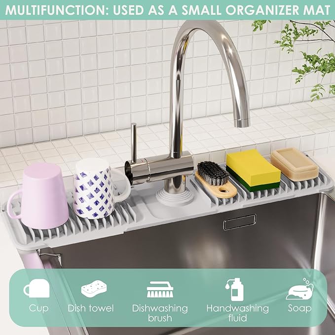 24 Inch Silicone Faucet Mat for Kitchen Sink Splash Guard - Image 7