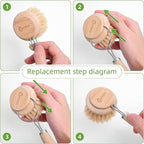 Bamboo Scrub Brush with Handle - Image 5