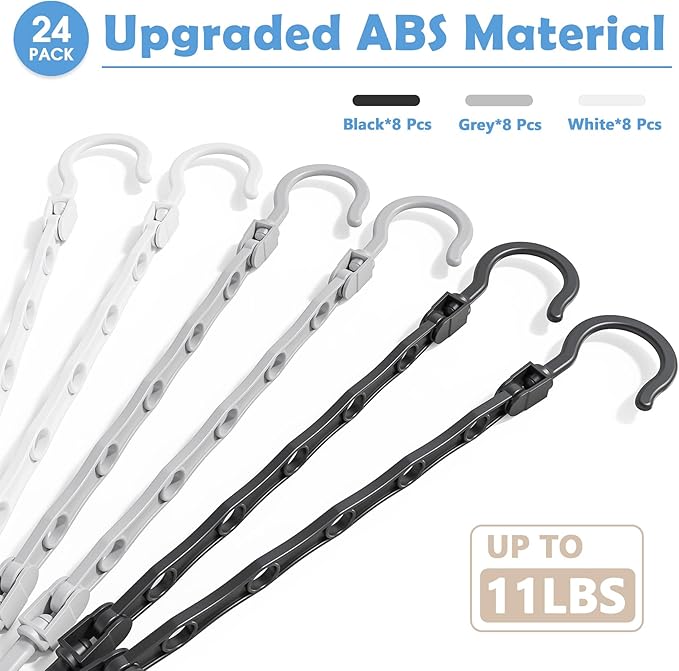 24 Pack Hangers Space Saving Magic Space Saver Storage Smart Plastic Clothes - Image 2